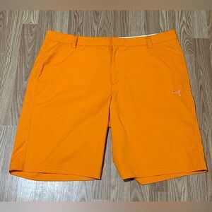 Puma Flat Front Orange Golf Shorts - Size 40